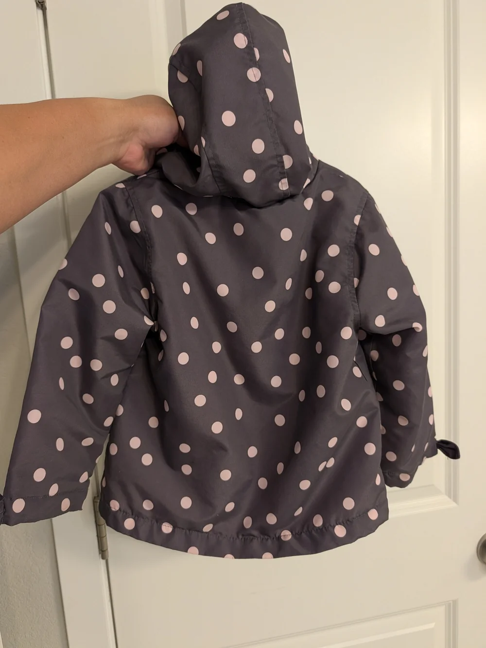 Carter's Gray Raincoat with Pink Polka Dots
